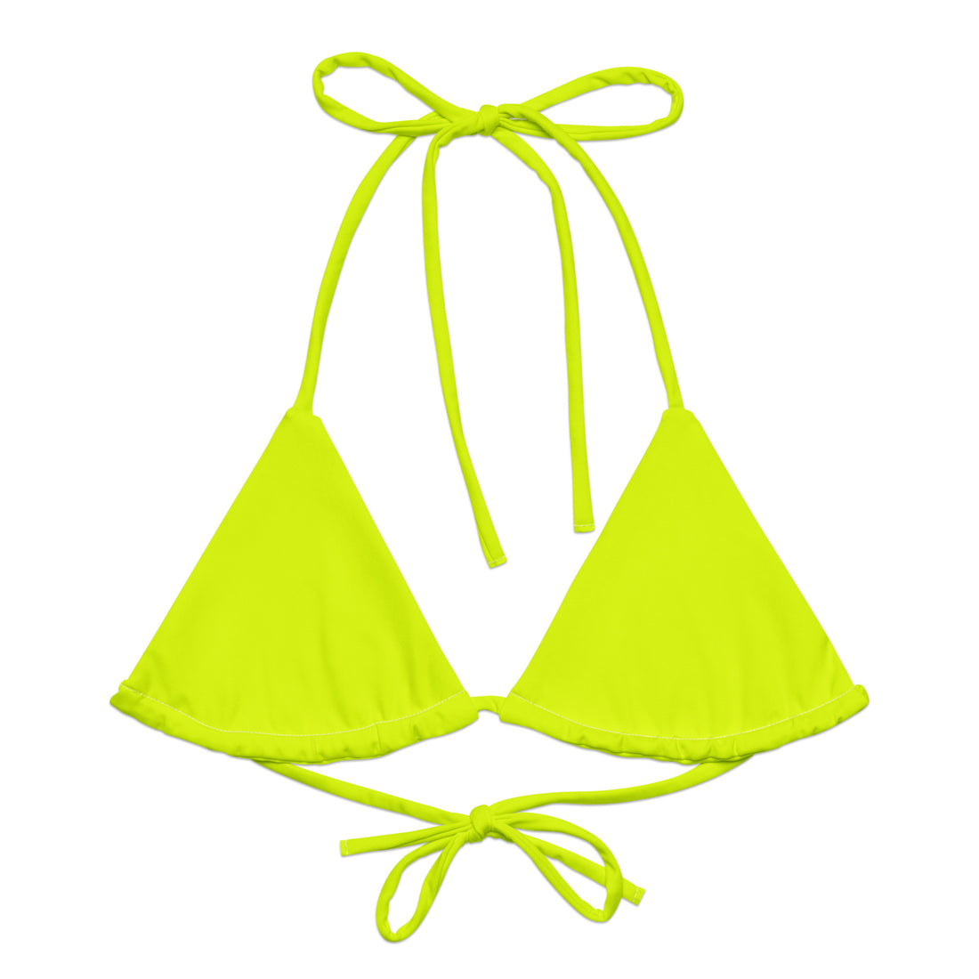 Neon Yellow String Bikini Top  Coastal Cool XS   Sustainable | Recycled | Swimwear | Beachwear | Travel and Vacation | Coastal Cool Swimwear | Coastal Cool Beachwear