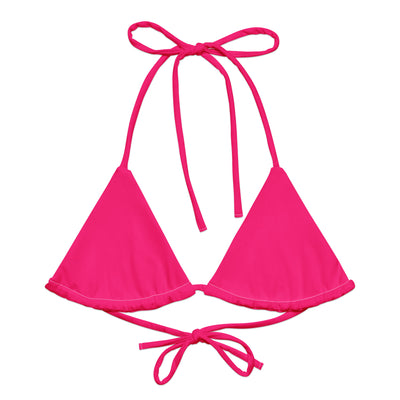 Neon Pink String Bikini Top - Coastal Cool - Swimwear and Beachwear - Recycled fabrics
