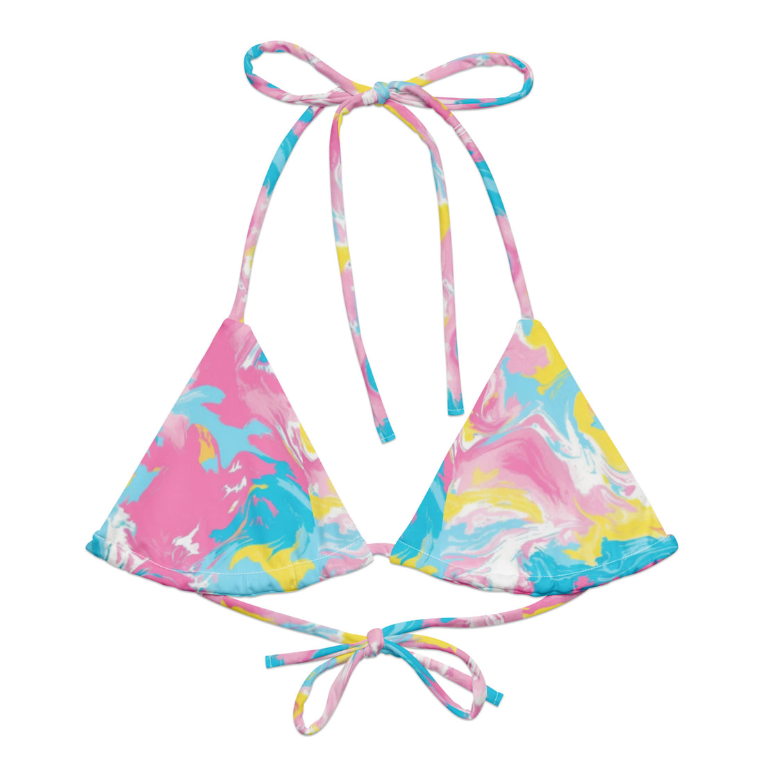 Oceanic Pastel String Bikini Top-Coastal Cool-Coastal Cool-Recycled Swimwear and Beachwear- Tropical Leisure Resort Wear