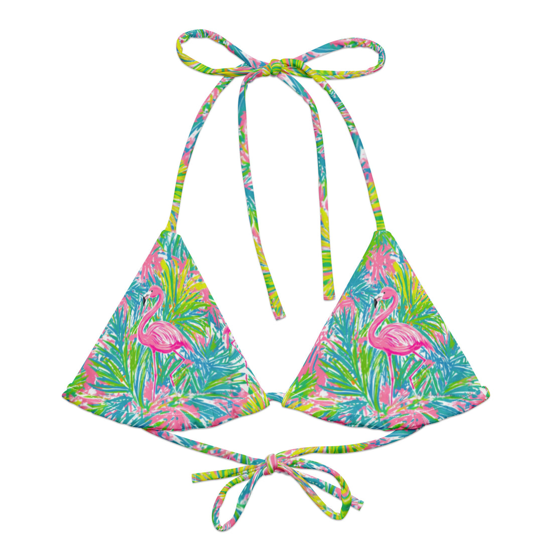 Pink Tide String Bikini Top-Coastal Cool-Coastal Cool-Recycled Swimwear and Beachwear- Tropical Leisure Resort Wear