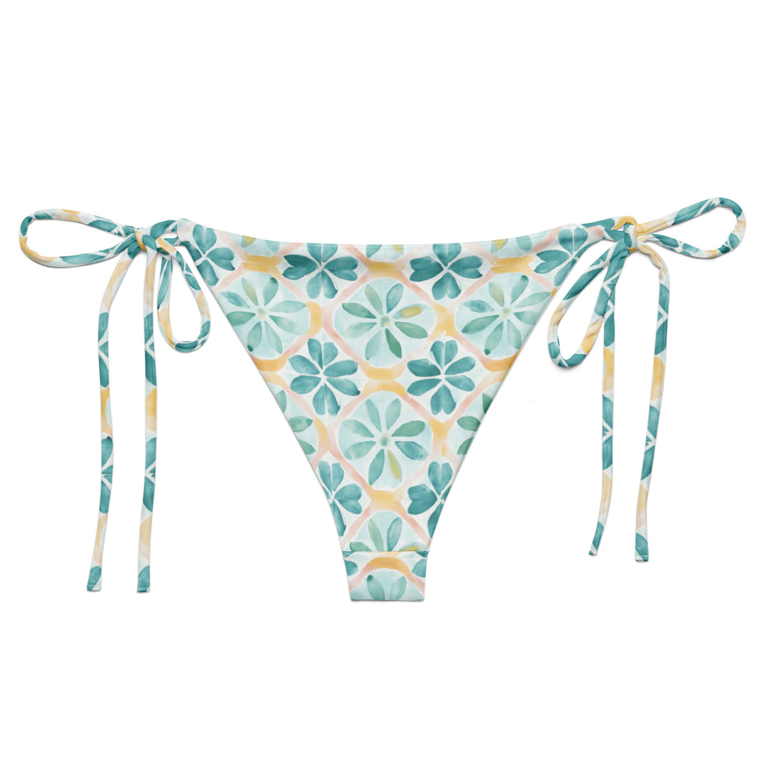 Aztec Tide Pastel String Bikini Bottom-Coastal Cool-Coastal Cool-Recycled Swimwear and Beachwear- Tropical Leisure Resort Wear