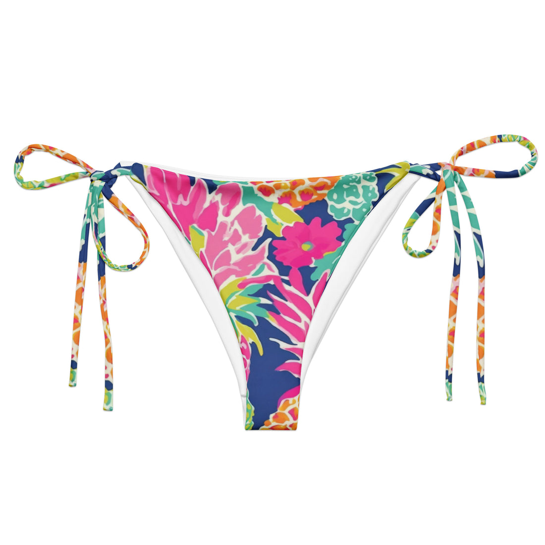 Tropical Delight String Bikini Bottom  Coastal Cool XS   Sustainable | Recycled | Swimwear | Beachwear | Travel and Vacation | Coastal Cool Swimwear | Coastal Cool Beachwear