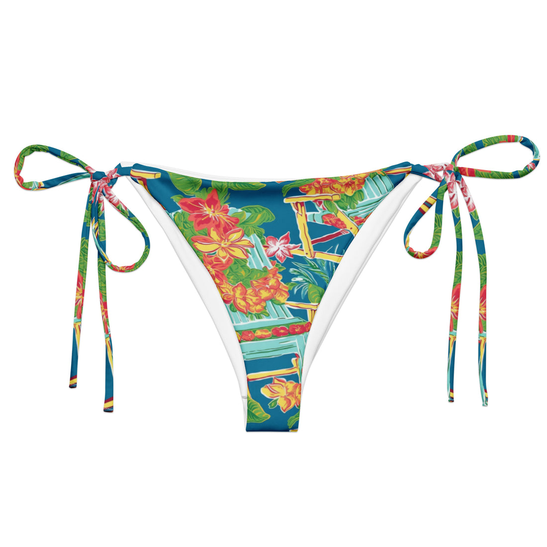 Leisure Land String Bikini Bottom  Coastal Cool XS   Sustainable | Recycled | Swimwear | Beachwear | Travel and Vacation | Coastal Cool Swimwear | Coastal Cool Beachwear