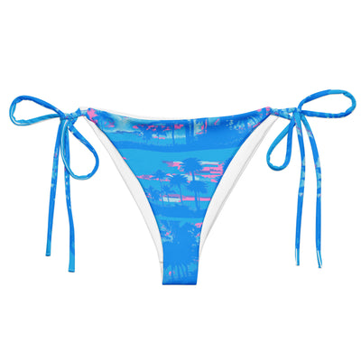 Island Stripes Blue String Bikini Bottom - Coastal Cool - Swimwear and Beachwear - Recycled fabrics