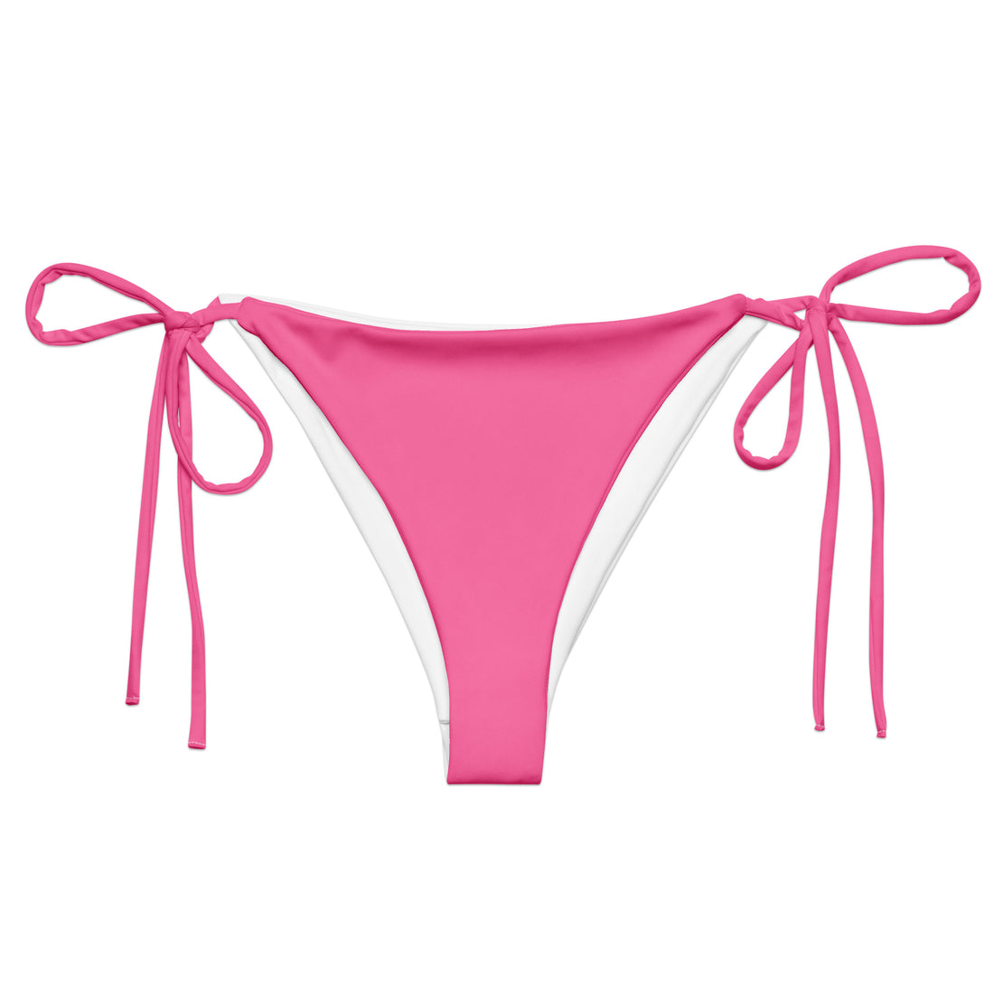 Pink Solid String Bikini Bottom  Coastal Cool XS   Sustainable | Recycled | Swimwear | Beachwear | Travel and Vacation | Coastal Cool Swimwear | Coastal Cool Beachwear