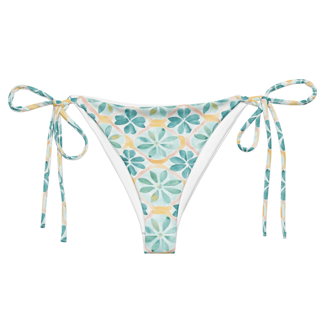 Aztec Tide Pastel String Bikini Bottom-Coastal Cool-Coastal Cool-Recycled Swimwear and Beachwear- Tropical Leisure Resort Wear