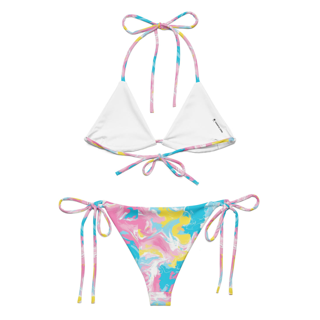 Oceanic Pastel String Bikini-Coastal Cool-Coastal Cool-Recycled Swimwear and Beachwear- Tropical Leisure Resort Wear