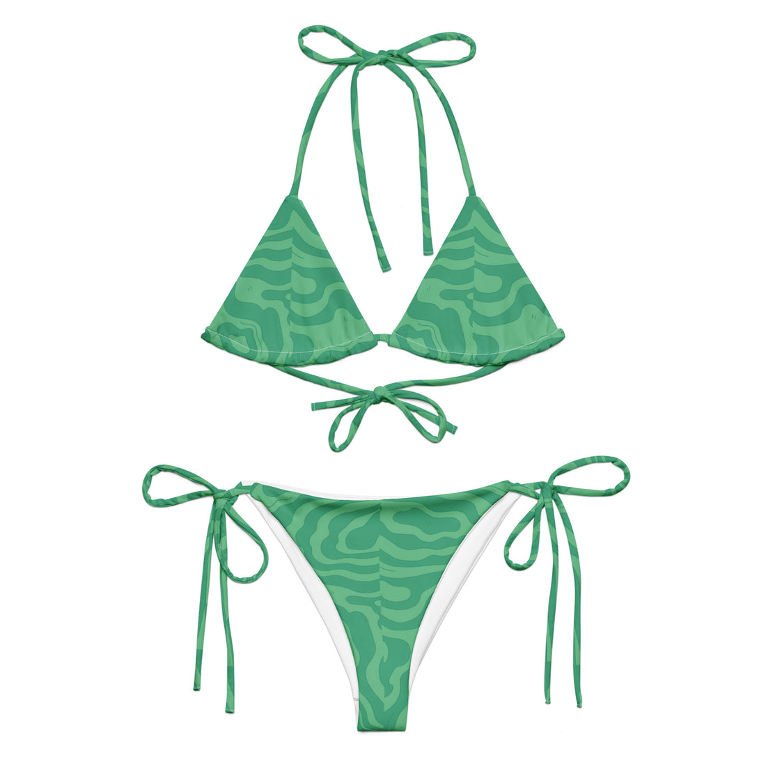 Classic Sands Green String Bikini  Coastal Cool XS   Sustainable | Recycled | Swimwear | Beachwear | Travel and Vacation | Coastal Cool Swimwear | Coastal Cool Beachwear