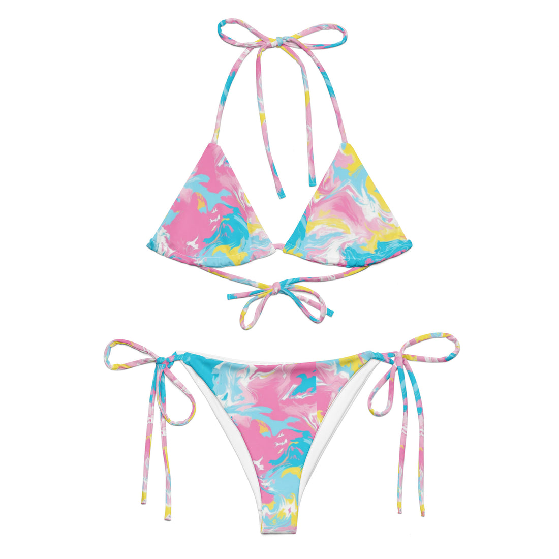 Oceanic Pastel String Bikini-Coastal Cool-Coastal Cool-Recycled Swimwear and Beachwear- Tropical Leisure Resort Wear