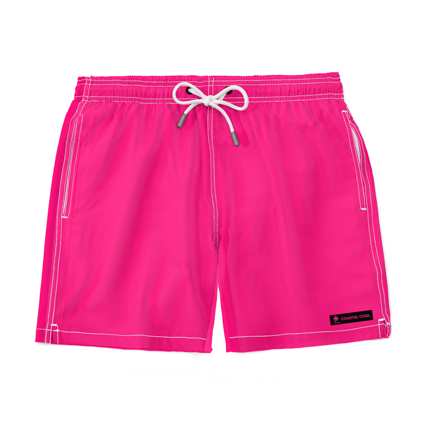Neon Pink Swim Trunks - Coastal Cool - Swimwear and Beachwear - Recycled fabrics