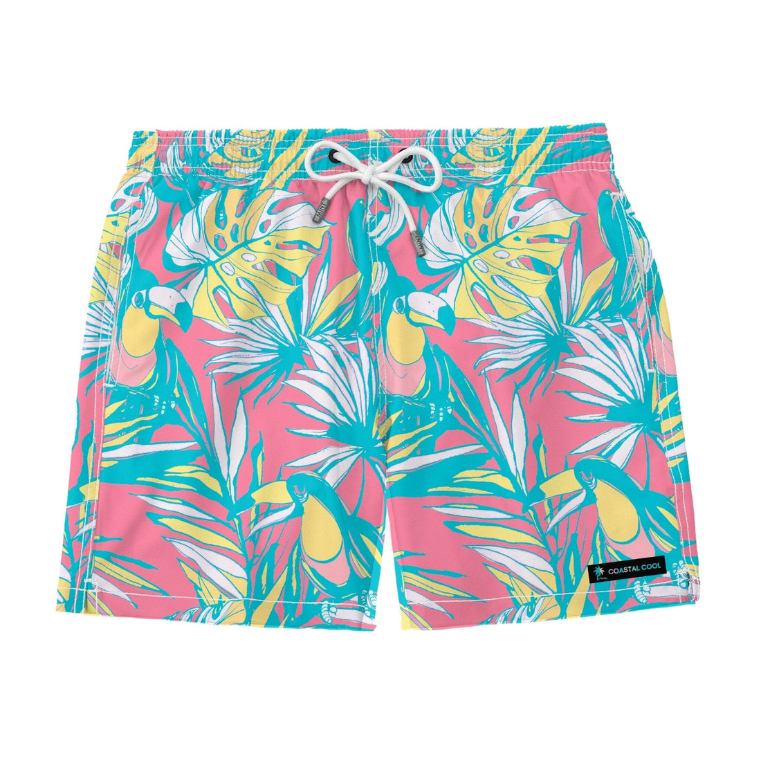Toucan Do It Pink Swim Trunks Swim Trunks Coastal Cool    Sustainable | Recycled | Swimwear | Beachwear | Travel and Vacation | Coastal Cool Swimwear | Coastal Cool Beachwear